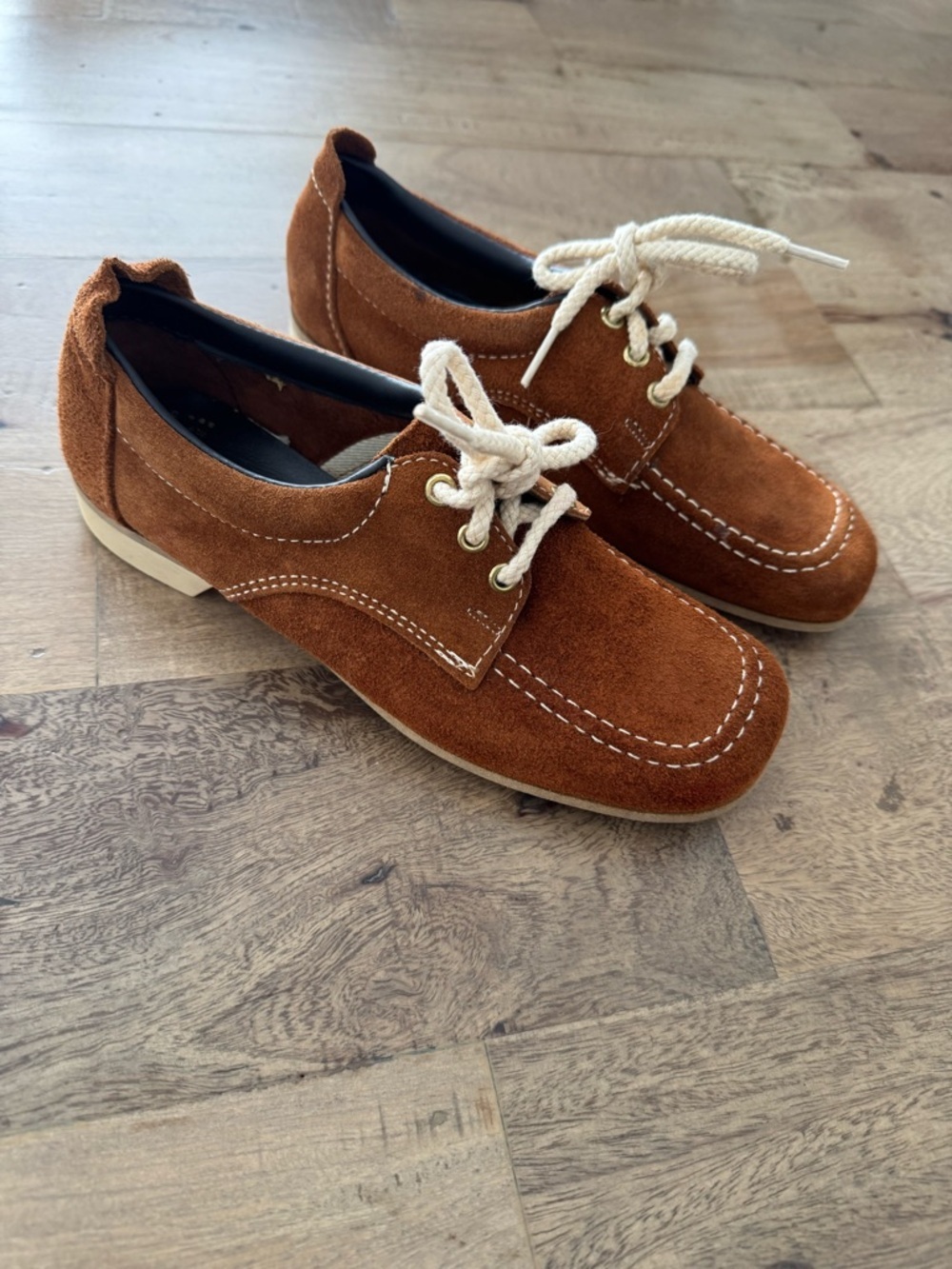 Vintage Dexter 1970s USA suede leather lace up flat shoes size 5
